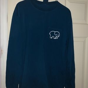 Ivory Ella Turquoise/Dark Blue Long Sleeve shirt